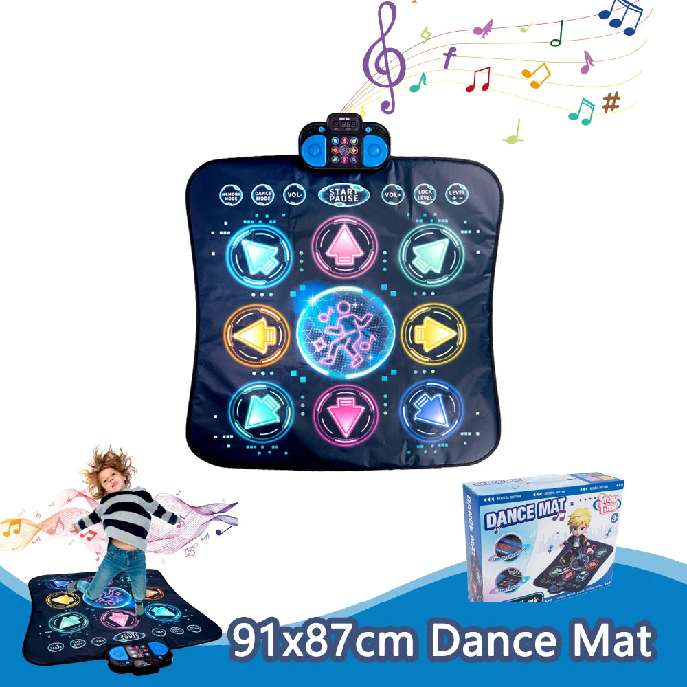 Tapis de danse pour enfants Couverture de musique électronique Tapis de sol pour enfants Mode double joueur avec 9 niveaux Jouets éducatifs Cadeaux pour enfants