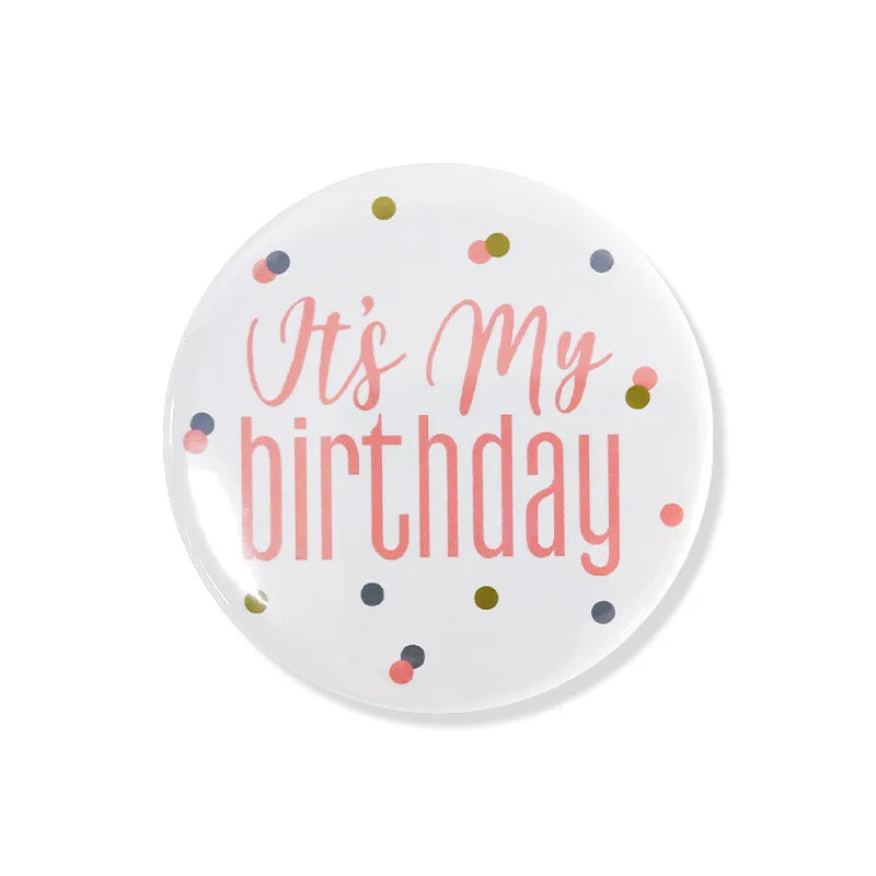 Nuevo Emblema Temático de Feliz Cumpleaños Fiesta de Cumpleaños Ropa para Niños y Adultos Insignia Decoración de Fiesta de Cumpleaños Souvenir