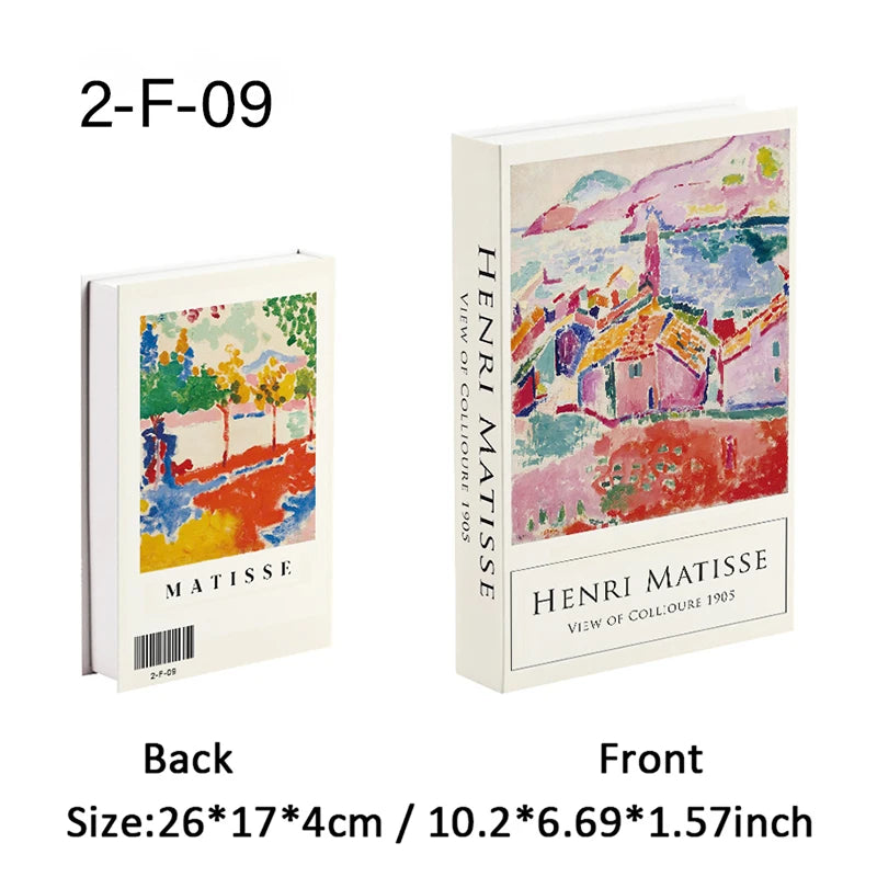 Matisse Monet Boho Luxury Decorative Books Interior Decoration Fake Book Storage Box Coffee Table Aesthetic Ornament Home Decor