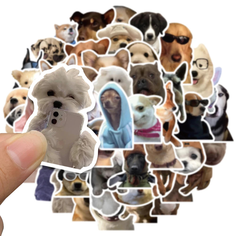 10/30/50/100 autocollants amusants et mignons pour chien et chat, autocollants de dessin animé Kawaii pour skateboard, ordinateur portable, bagages, téléphone, voiture, jouet