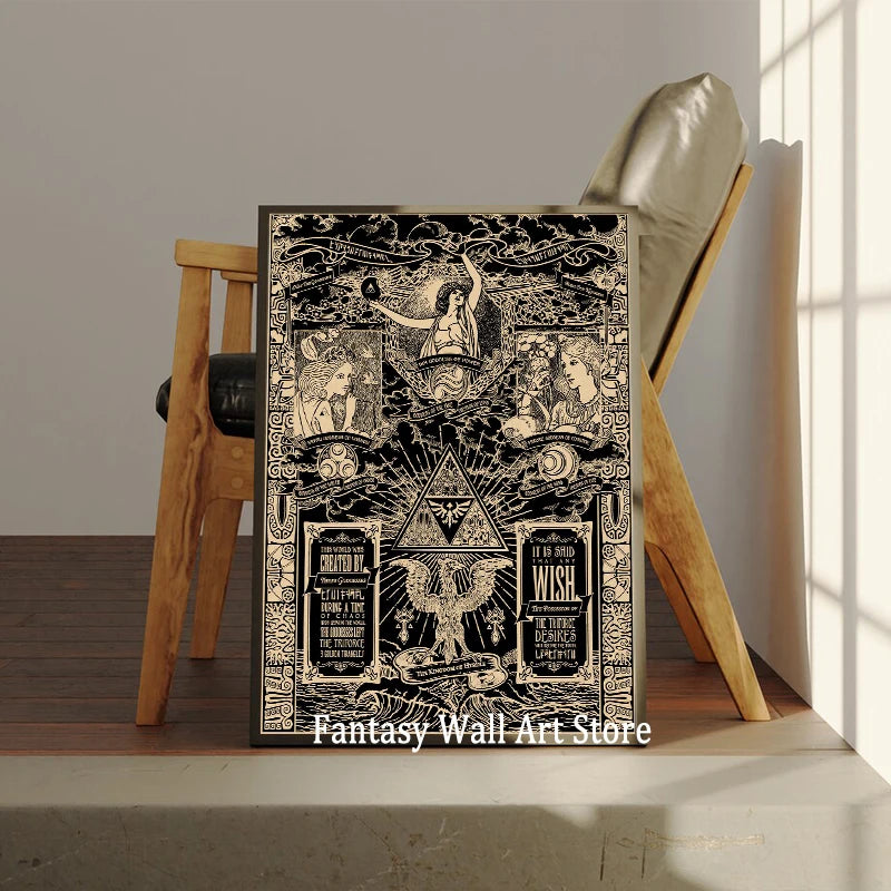 Póster vintage del juego Z-zelda, decoración de pared Leyenda de Zzelda, impresiones clásicas de videojuegos en lienzo, decoración de pared, decoración de sala de juegos