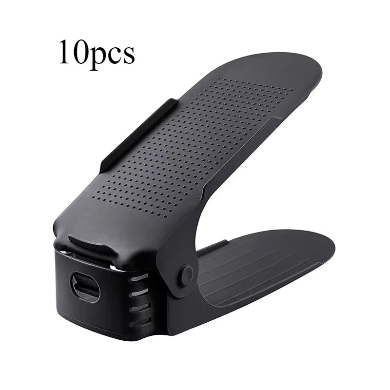 5/10Pcs Adjustable Shoe Stacker Shoe Slots Organizer Shoe Slots Space Saver Double Deck Shoe Rack Holder For Closet Organization