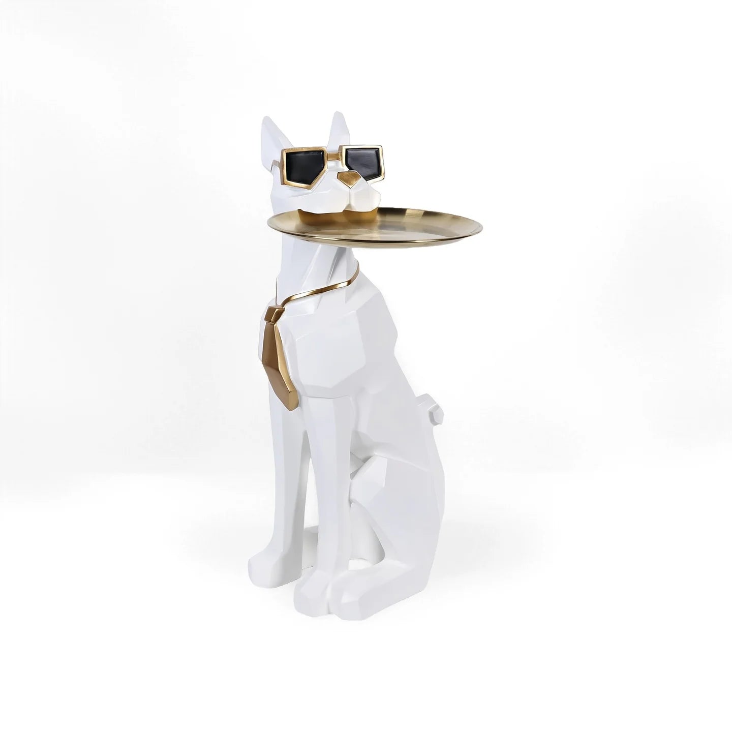 Table d'appoint moderne pour chien géométrique avec plateau, design de majordome, table décorative en forme d'animal pour salon, décoration intérieure
