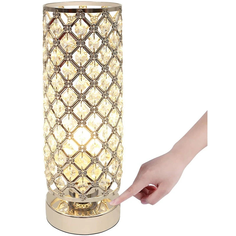 Lampe de table en cristal de luxe, lampe de chevet en cristal diamant, lampe de table décorative, lampe de chevet de chambre, lampe de nuit LED de bar, lampes de chevet de bureau