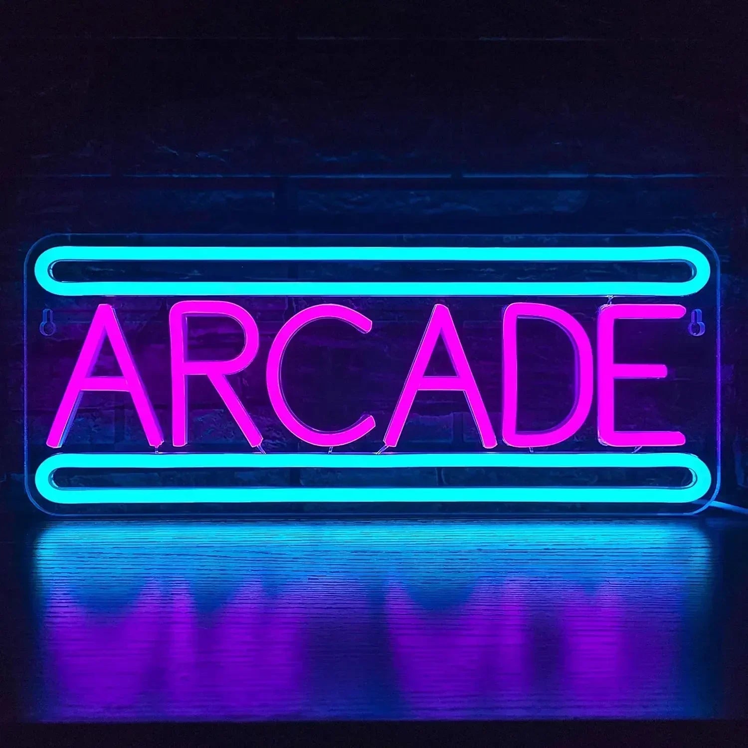 Enseignes néon LED d'arcade Décoration murale lumineuse néon d'arcade pour salle de jeux Cadeau d'anniversaire de salle de jeux d'affaires pour enfant Alimenté par USB