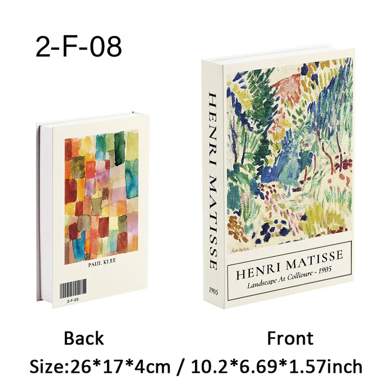 Matisse Monet Boho Luxury Decorative Books Interior Decoration Fake Book Storage Box Coffee Table Aesthetic Ornament Home Decor