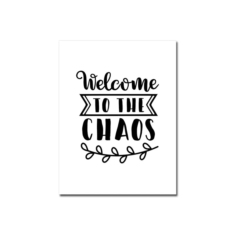 Happy Family Quote Wall Art Black White Poster Love Heart Print Nordic Canvas Painting Minimalist Picture Living Bedroom Decor