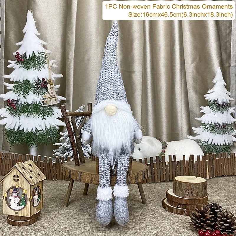 Decoración navideña de Papá Noel para el hogar 2025, decoración de mesa, muñeco de alce, adornos navideños, regalos de Navidad, Feliz Año Nuevo 2026