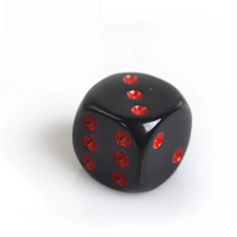 24 dés/ensemble avec sac en velours, ensemble de dés rouges/noirs 16 mm