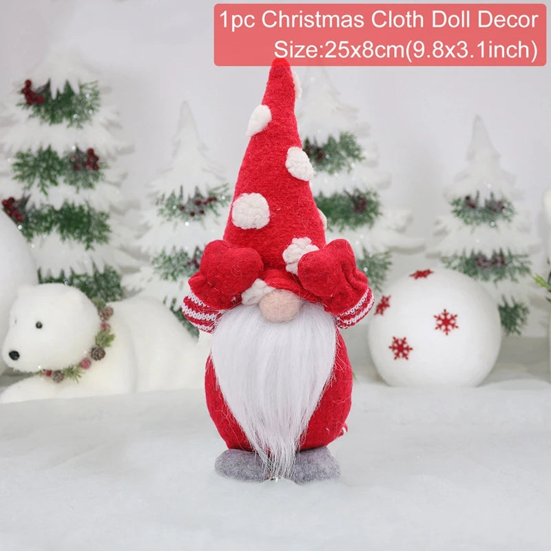 Decoración navideña de Papá Noel para el hogar 2025, decoración de mesa, muñeco de alce, adornos navideños, regalos de Navidad, Feliz Año Nuevo 2026