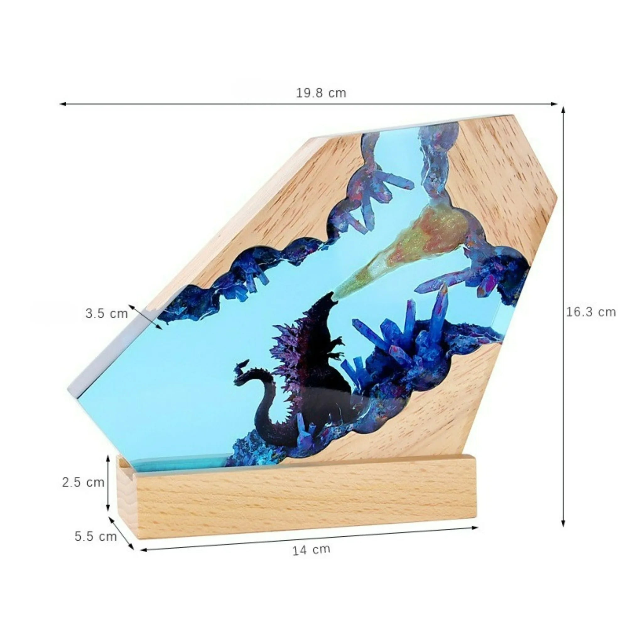 Luz de mesa de resina con organismo de exploración de lecho marino, 2 buzos, luz de mesa de resina, luz nocturna de buzo de aguas profundas, decoración de escritorio de oficina y dormitorio