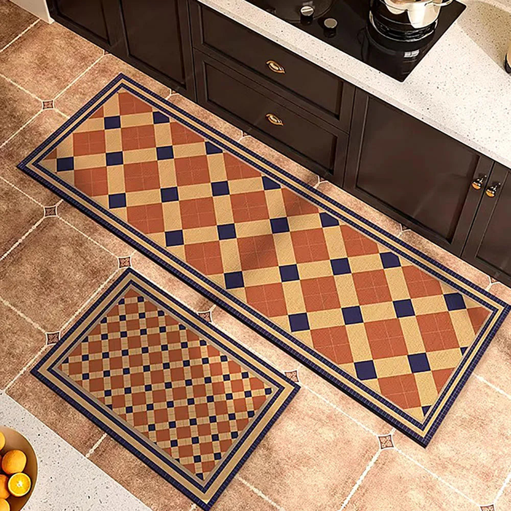 VIKAMA 1/2PCS Alfombra de cocina resistente al aceite, alfombra de baño absorbente de secado rápido, felpudo antideslizante para decoración del hogar