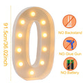 91.5cm Grande Lettre Lumineuse LED Chiffre d'Anniversaire 1er Anniversaire Mariage Baby Shower Décoration 30 40 50 Chiffre d'Anniversaire Cadre