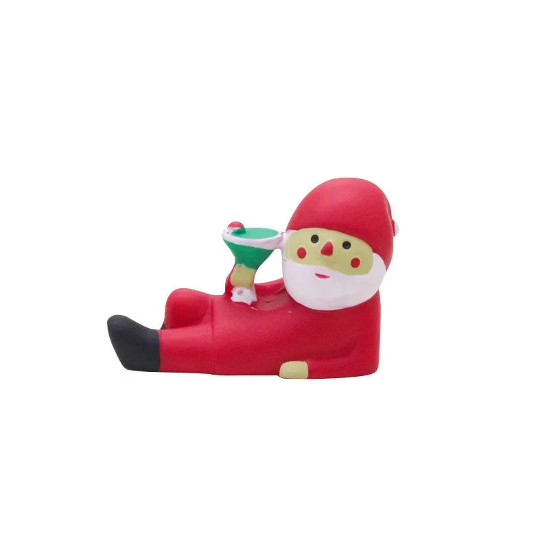 Zakka Figuras Navidad Japonés Creativo Exquisito Mate Resina Navideña Pequeña Decoración Cisne Puff Ukelele Trineo Sofá Reno