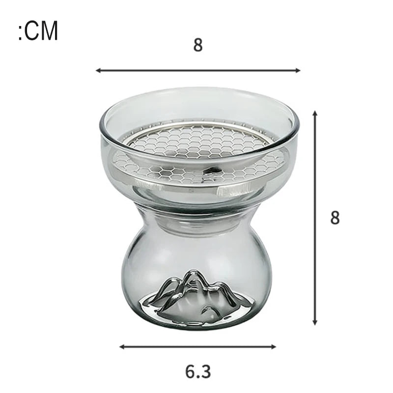 Glass Incense Burner Mountain Incense Holder for Coil Incense and Cone Incense with Glass Ash Catcher for Meditation Yoga Spa