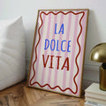 Cita de "La Dolce Vita" moderna italiana Arte de pared con tipografía femenina Lienzo Cuadro Póster Pintura Impresión para sala de estar Decoración del hogar