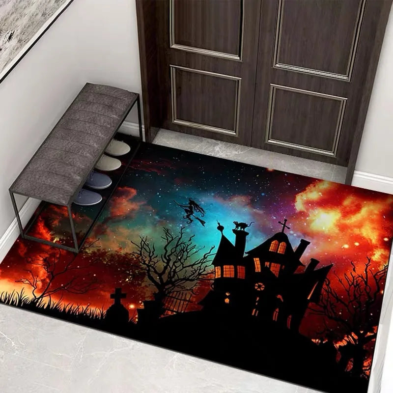 Felpudo visual 3D de Halloween VIKAMA, alfombra de payaso con tapa de alcantarilla, decoración de Halloween de terror, tapete para suelo interior y exterior