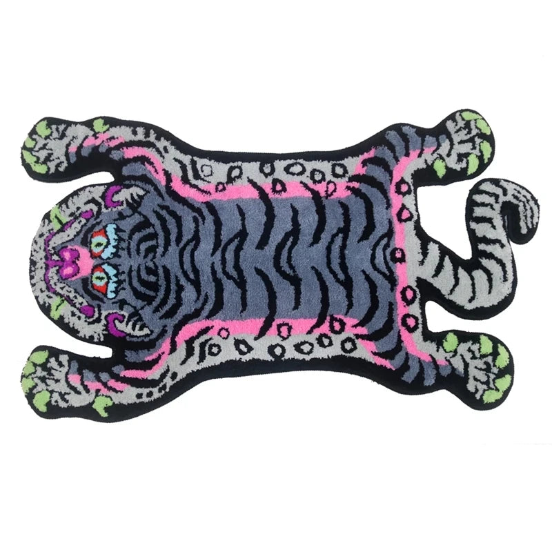 Alfombra con Diseño de Tigre Biónico VIKAMA - Alfombrilla Exclusiva con Forma, Ideal para la Decoración de Sala de Estar y Dormitorio, Alfombra Imprescindible