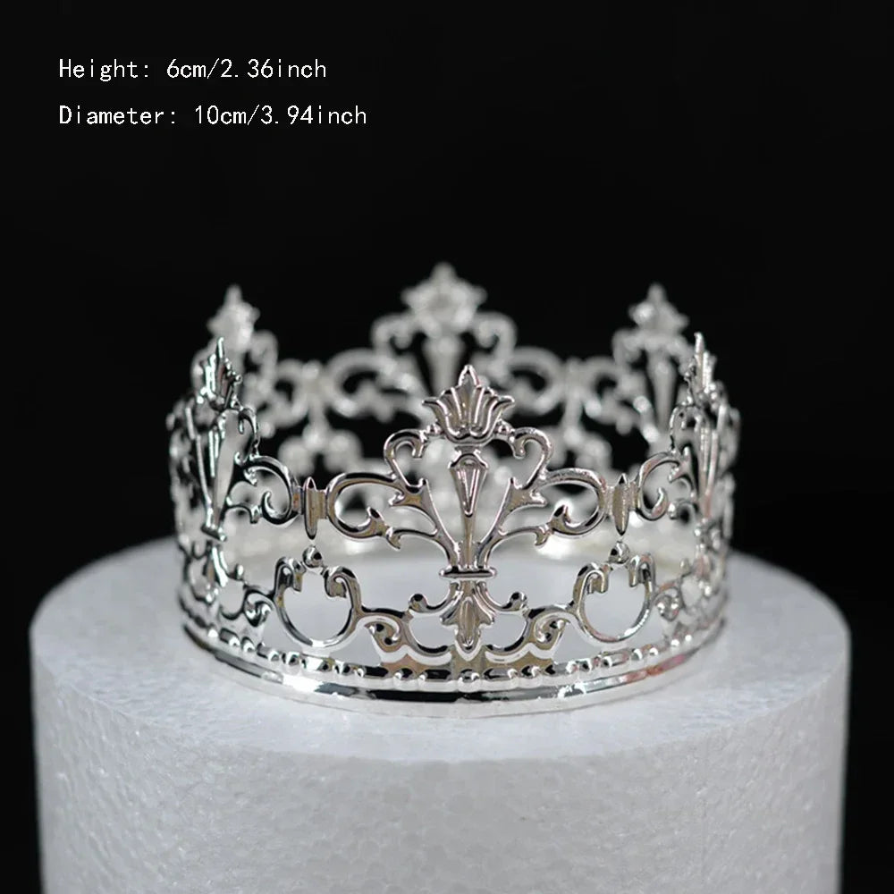 Nouveau Topper de Gâteau en Strass Couronne Chapeau Décoration Accessoires de Cheveux pour Enfants Princesse Fête de Mariage Anniversaire Fournitures