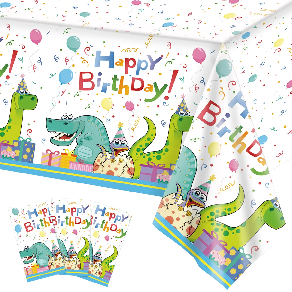 Mantel desechable de cumpleaños de dinosaurio, decoración de fiesta de cumpleaños para niños, baby shower, selva, dinosaurio, suministros para cubierta de mesa de fiesta
