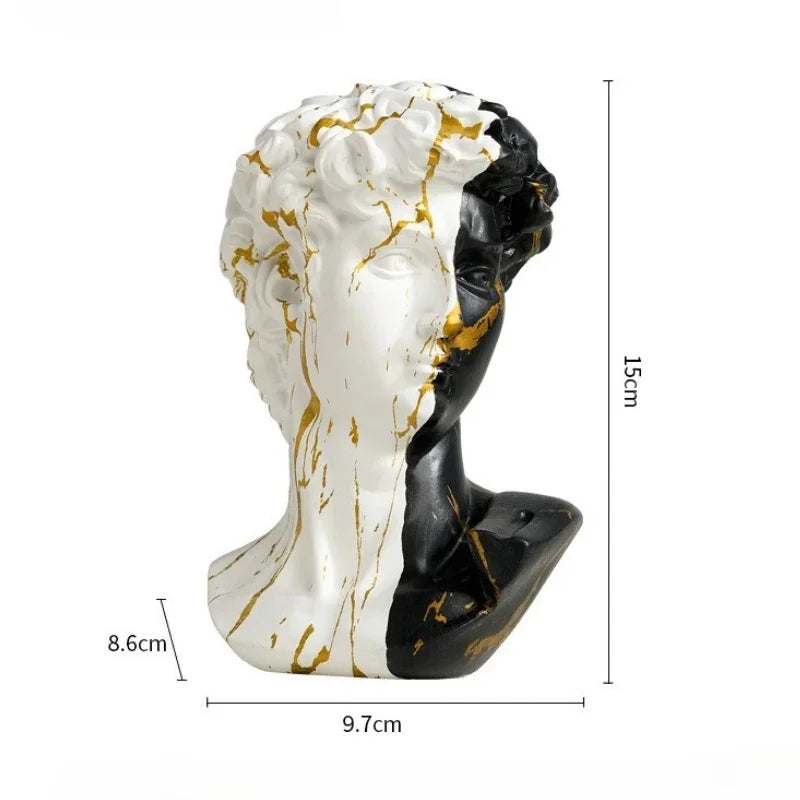 Statue de David de style européen 15 cm, sculpture en résine, art de Michel-Ange, décor de bureau, petite sculpture d'art, réplique de qualité galerie