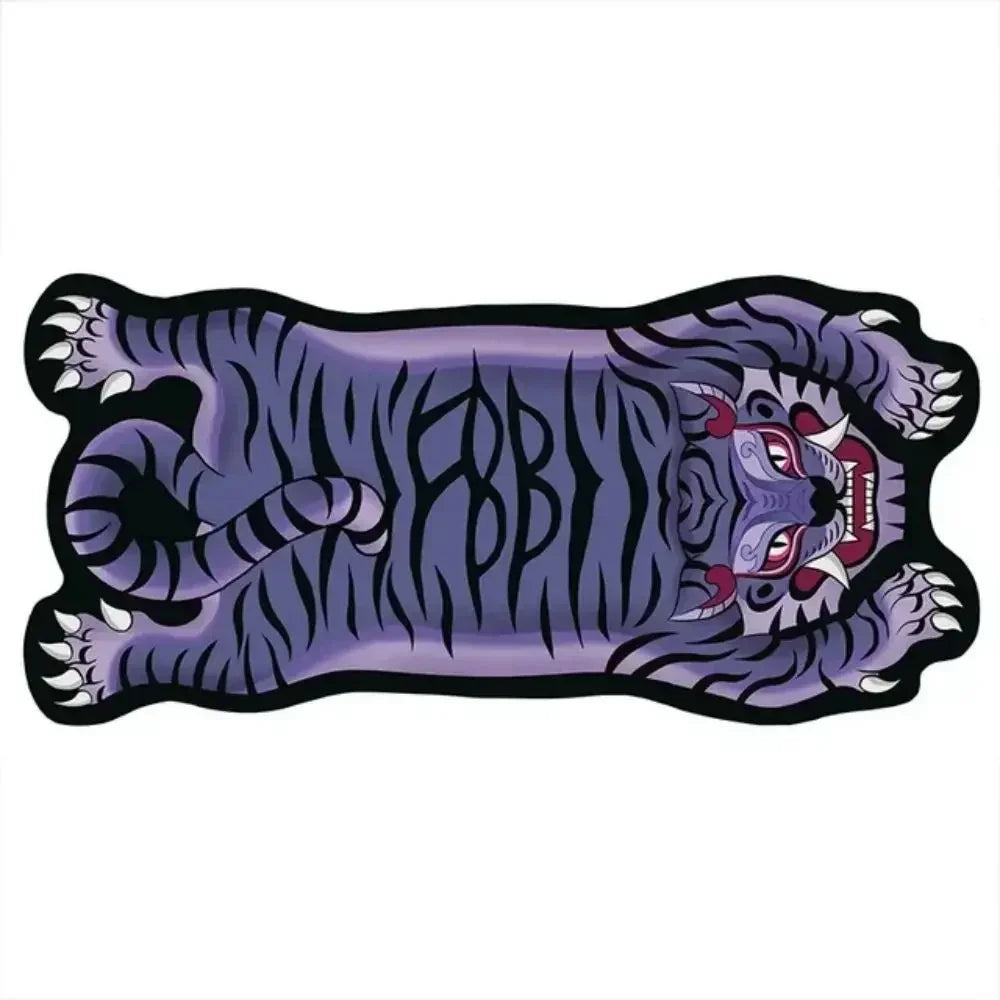 Alfombra con forma de tigre VIKAMA - Antideslizante, fácil de limpiar, decoración del hogar, felpudo de cocina y baño, felpudo de entrada