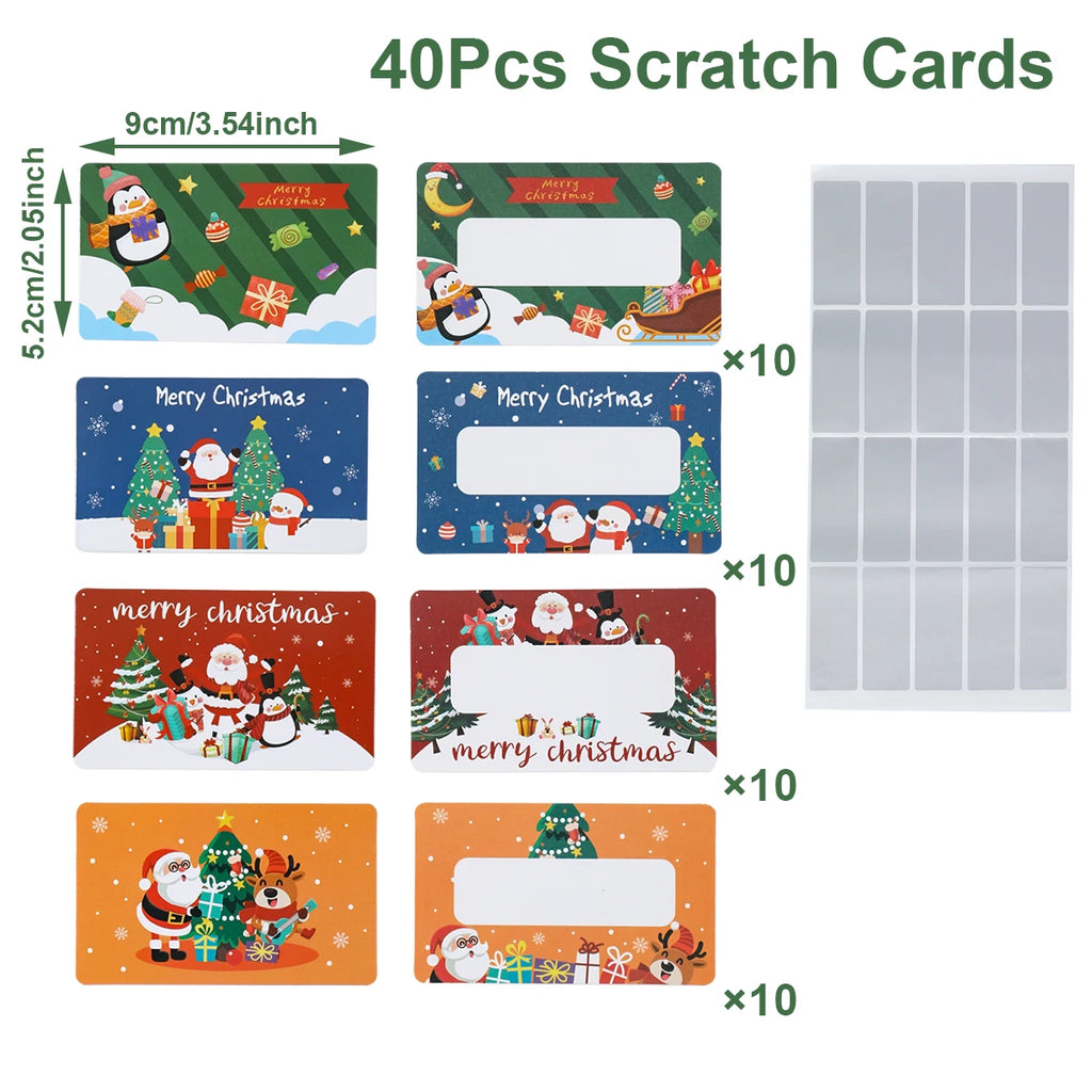 Tarjetas Rasca y Gana de Navidad, Decoraciones Navideñas para el Hogar 2025, Regalos Sorpresa DIY de Navidad y Año Nuevo 2026