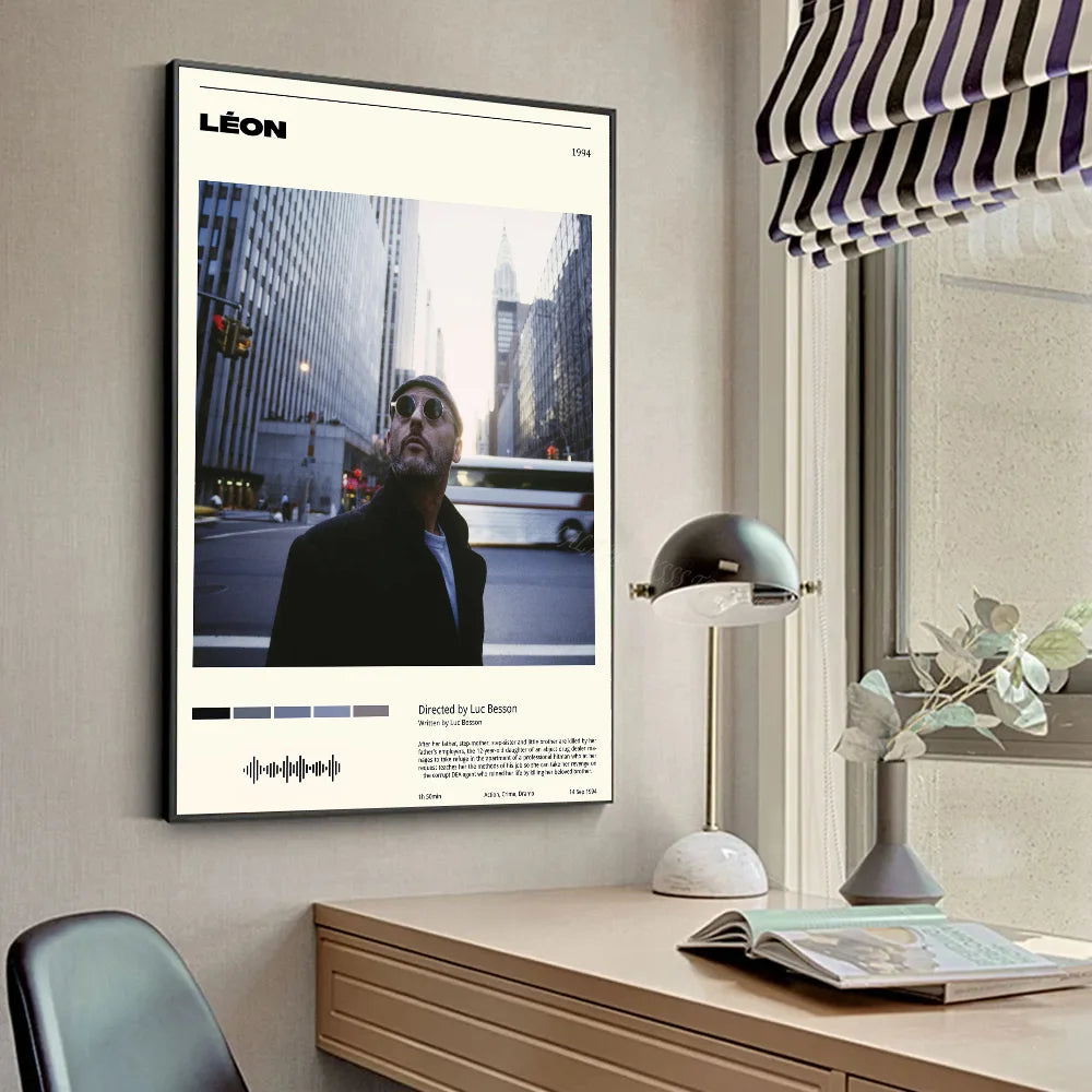 Póster Retro Vintage Minimalista de Película Leon Leon_ El Profesional Pósters HD Decoración Hogar Habitación Bar Cafetería Pintura Mural Artística