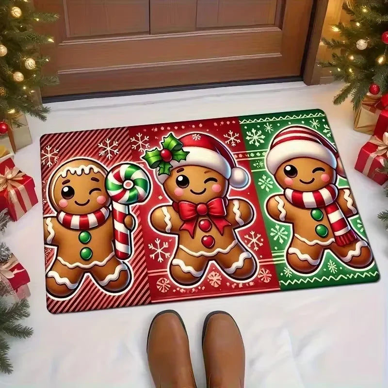 Alfombra de Navidad VIKAMA, felpudo de hombre de jengibre, alfombra suave de bienvenida para sala de estar, alfombra para dormitorio, alfombra de exterior para decoración del hogar