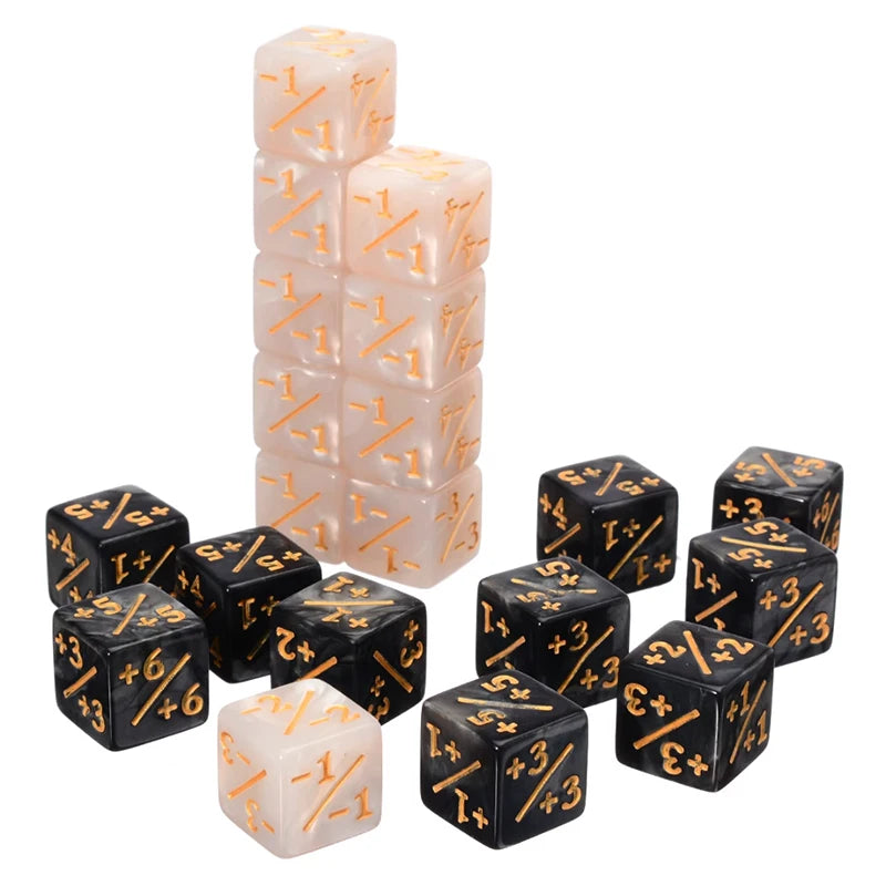 10 dados de 16mm de 6 caras para contadores +1/-1, dados de juguete para niños, dados de conteo para MTG Magic The Gathering, fichas de juego de cartas y dados de lealtad