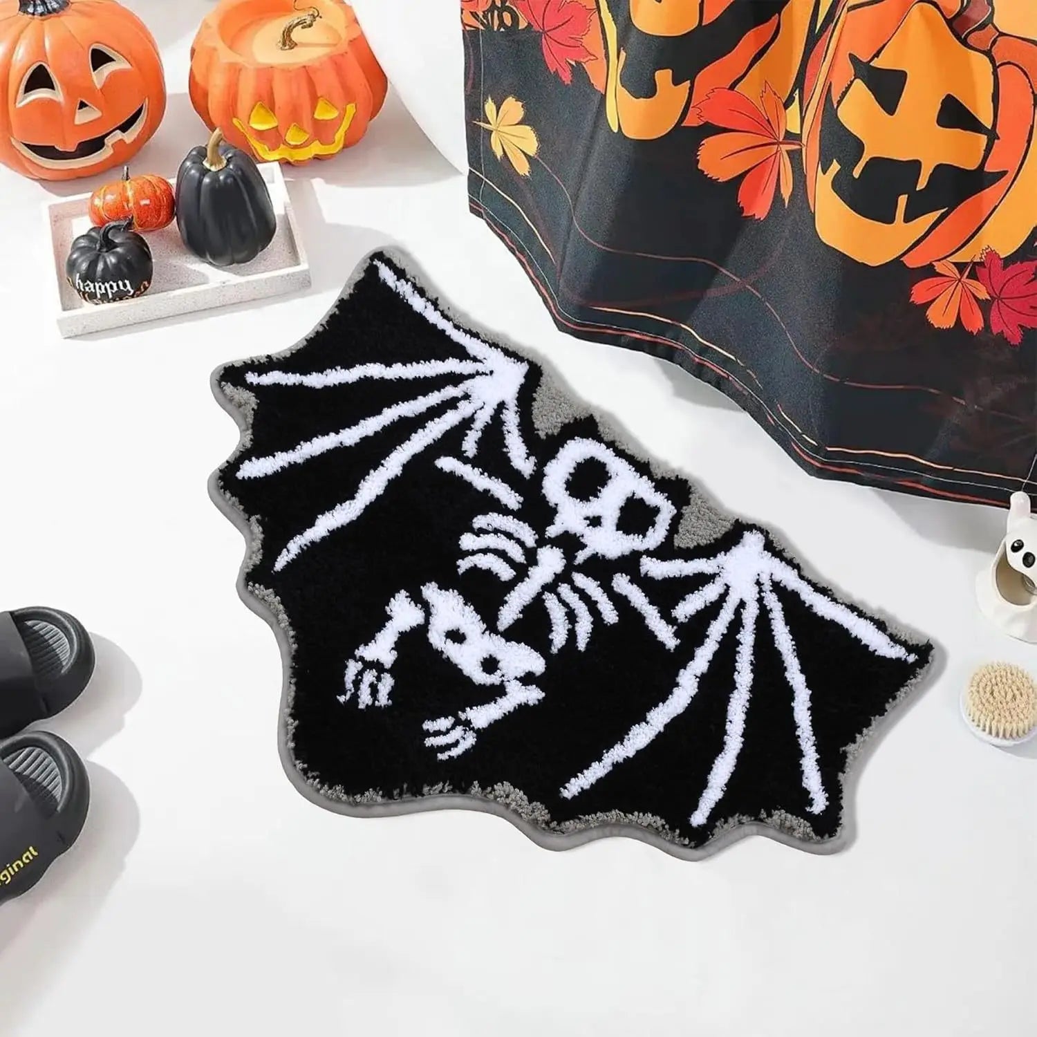 Alfombra con fantasma de Halloween VIKAMA, suave y cómoda de imitación cachemira, decoración para el hogar, dormitorio, felpudo para entrada.