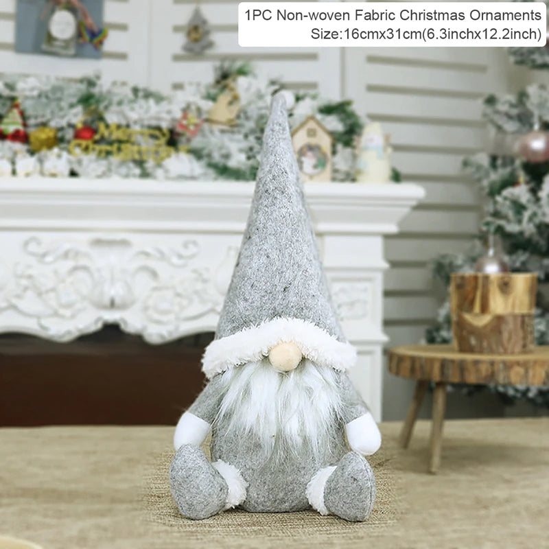 Decoración navideña de Papá Noel para el hogar 2025, decoración de mesa, muñeco de alce, adornos navideños, regalos de Navidad, Feliz Año Nuevo 2026