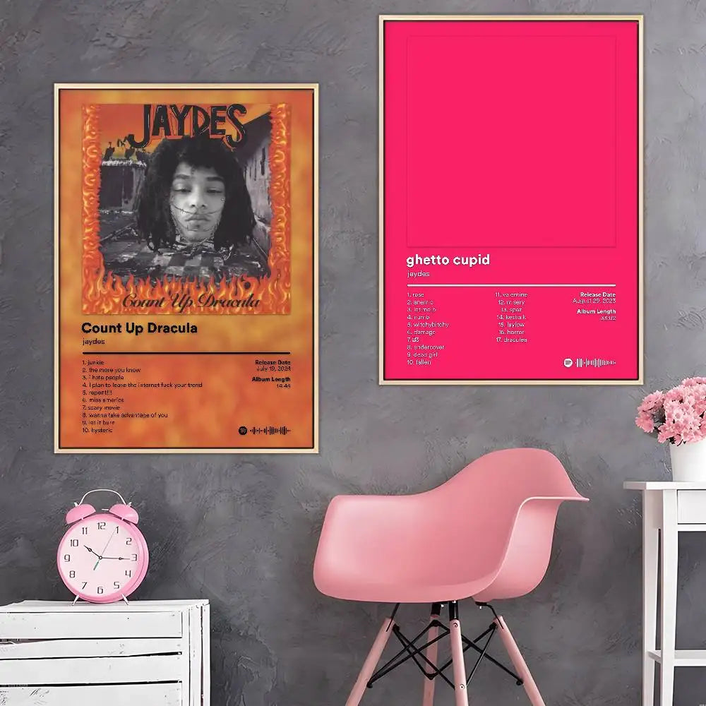 Póster de rapero Jaydes, impresión artística de pared autoadhesiva, impermeable, decoración estética para el hogar, sala de estar, dormitorio, bar
