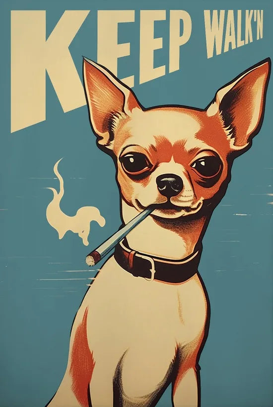 Póster divertido vintage de gatos y perros, arte de pared retro de moda, lienzo impreso, póster divertido de gatos retro, decoración de pared funky