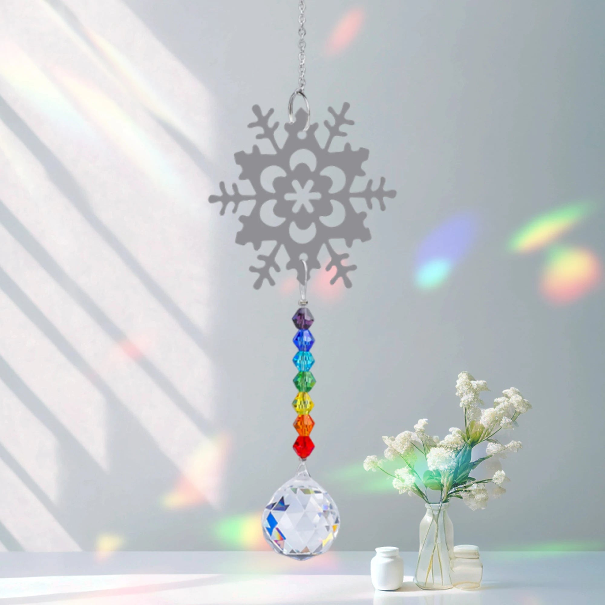 Atrapasoles de metal con forma de mariposa, colgante de bola de cristal, prisma, bricolaje, decoración colgante para ventana, decoración de jardín, atrapasoles