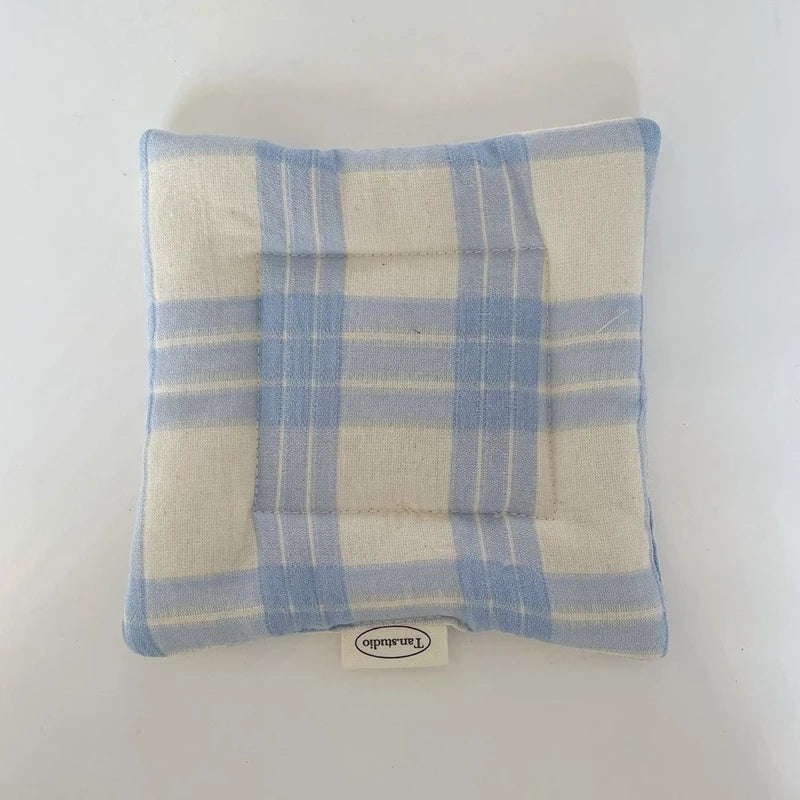 Lattice Series Multi-color Square Korean Cotton Coasters Fresh Table Cloth Heat Insulation Mat Coffee Cup Placemat Table Decor
