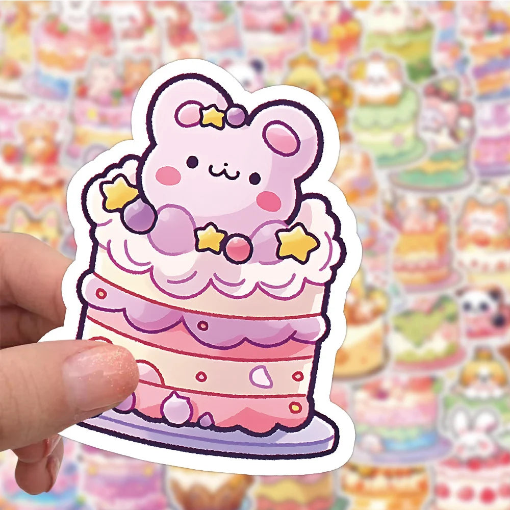 10/30/60 unids Lindo Pastel Animal de dibujos animados Estética Pegatinas Decoración DIY Ordenador portátil Maleta Cuaderno Papelería Pegatina para Niños Juguete
