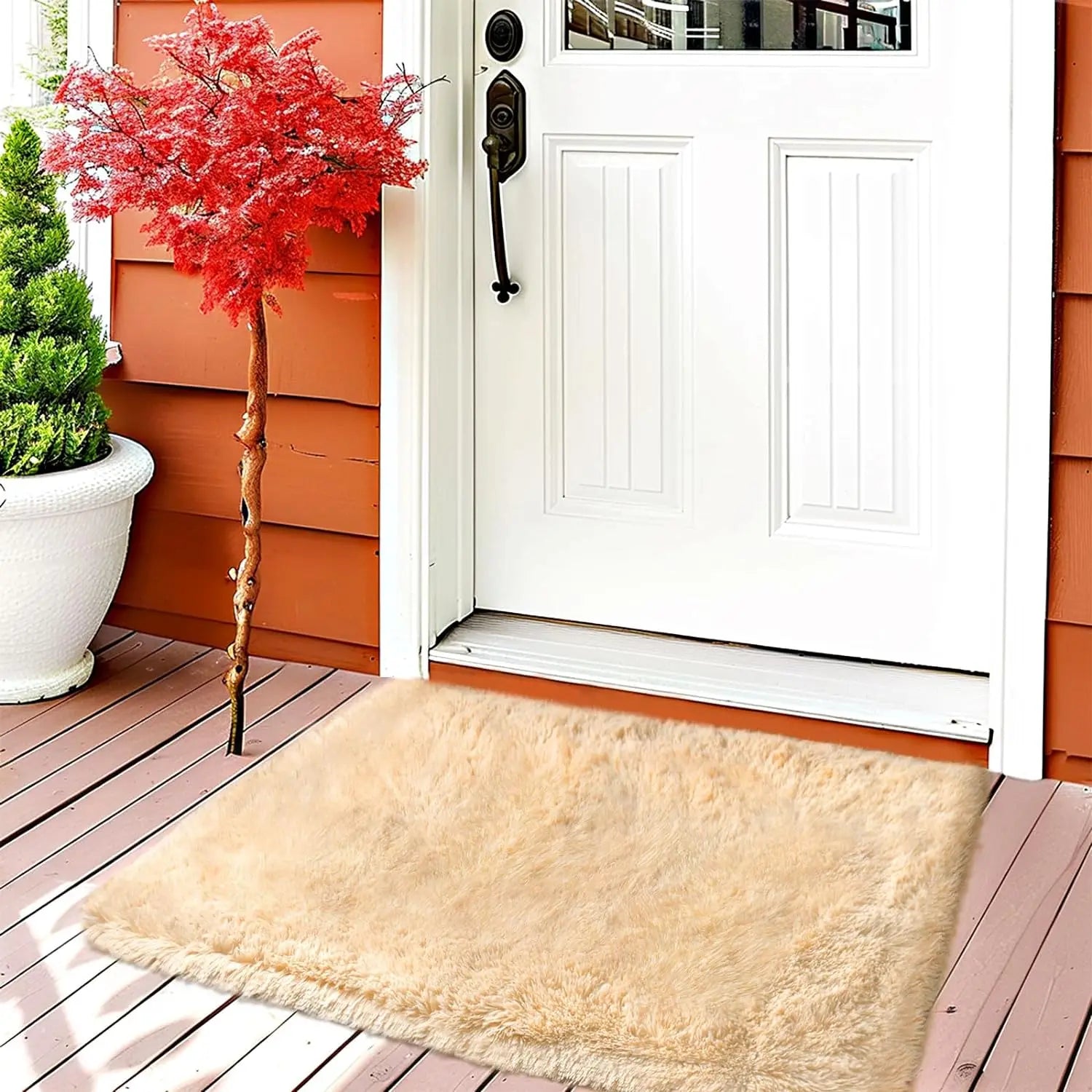 VIKAMA Alfombra de peluche teñida anudada 40x60cm Manta de área suave para el hogar Dormitorio de niñas Manta de cama Habitación infantil Decoración Antideslizante Alfombrilla de piso