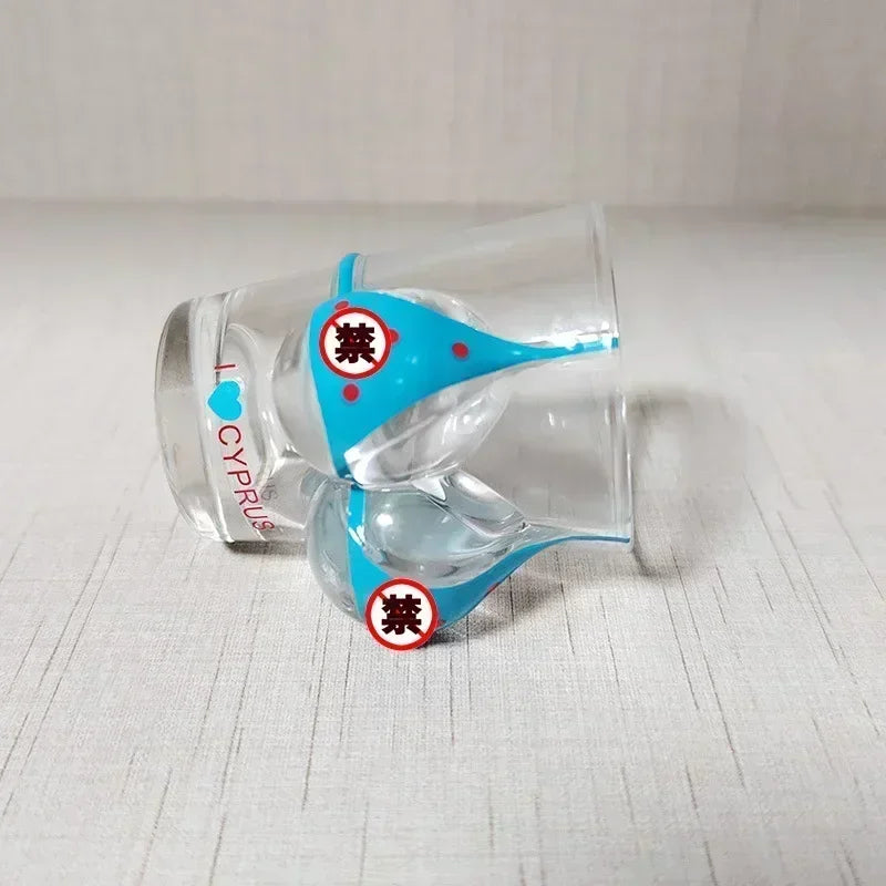 Vaso de cristal pintado a mano para mujer, copa de vino pequeña, bikini humano duradero, vaso de chupito