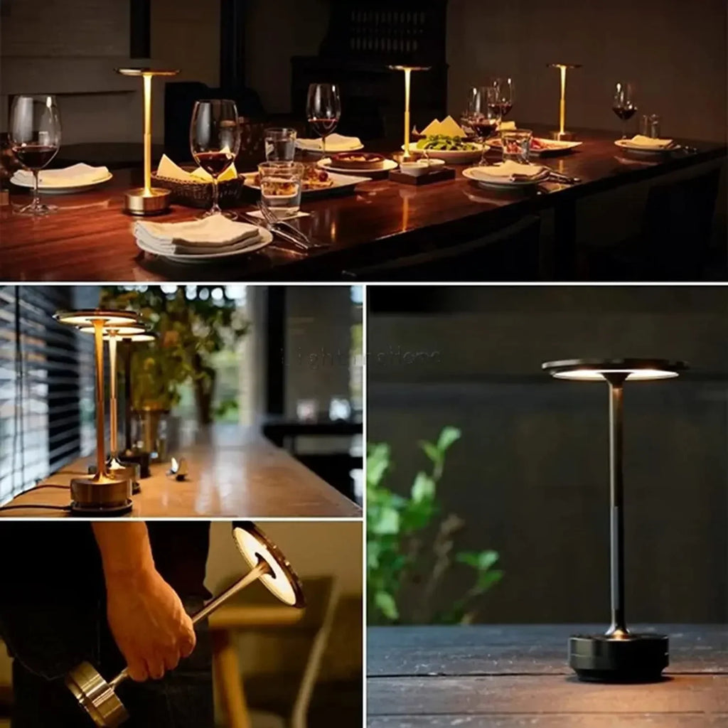 Lampe de table tactile LED en métal Lampe de chevet portable sans fil Lampe LED nordique rechargeable Décoration de table basse