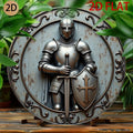 Décoration murale médiévale en métal, bouclier et lance 3D ronds en aluminium pour maison, bar, jardin