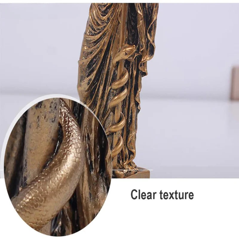 Sculpture de dieu médical grec Asclépios, statue de médecine pour décoration de bureau à domicile, ornements d'intérieur, cadeau de décoration sculpturale pour la maison