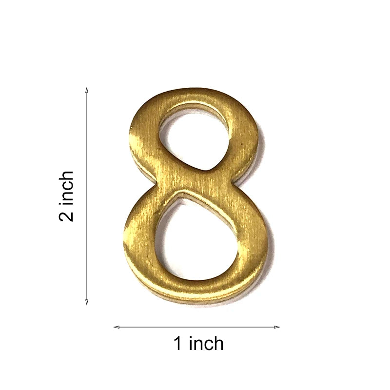 Número de Casa de Latón Autoadhesivo, Números 3D para Puerta, Hotel, Pegatina para Hogar, Números de Buzón de Dirección #0-9 Decoración para el Hogar
