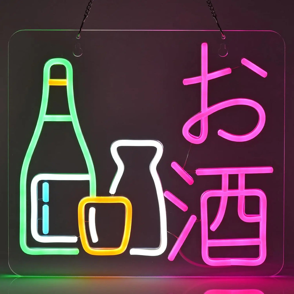 Enseigne néon de saké japonais, enseigne néon LED pour décoration murale, alimentée par USB pour Izakaya, restaurant, bar, fête, décoration intérieure