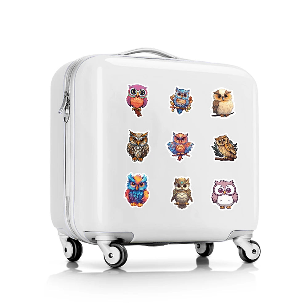 10/30/50pcs Cartoon Funny Cute Animal Owl Graffiti Creative Stickers Laptop Suitcase Notebook Stationery Sticker for Kids Toys