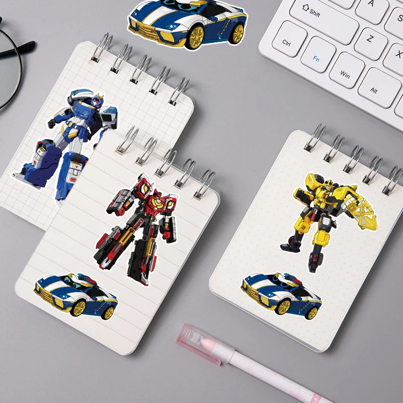 8/16/24PCS Pegatinas de rompecabezas de guerrero mecánico DIY Manualidades Cuaderno Papelería Pegatinas de casco