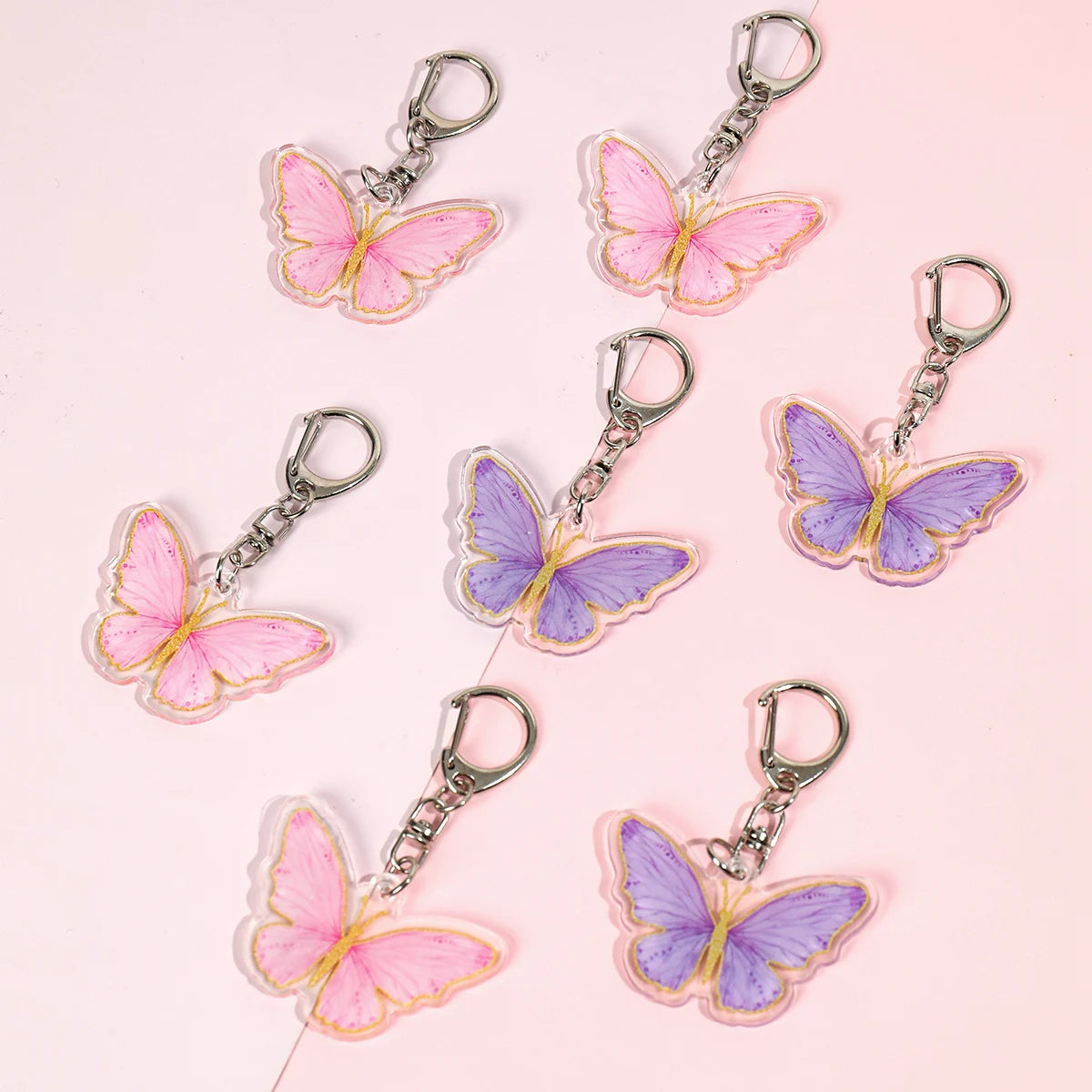 6 llaveros de mariposa para decoración de mochilas, decoración de fiesta de primer cumpleaños, decoración de mariposa para niñas, baby shower
