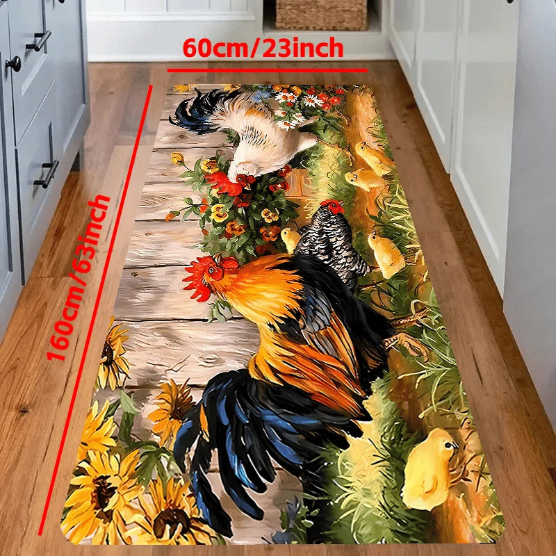 Alfombra de cocina de pollo VIKAMA, suave y cómoda, para lavadero, felpudo de entrada, alfombra de decoración del hogar