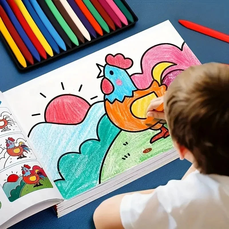 Livre de coloriage de peinture étape par étape Niveaux progressifs Facile à difficile Activité d'apprentissage artistique créative Livre de papier de qualité Cadeau
