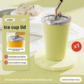 Gobelet à glace en acier inoxydable 304, 6 options de couleur, tasse à café, anti-fuite, double usage, boisson directe et paille, qualité alimentaire, empilable